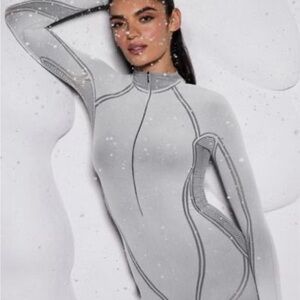 Skims First Layers Zip Front Catsuit